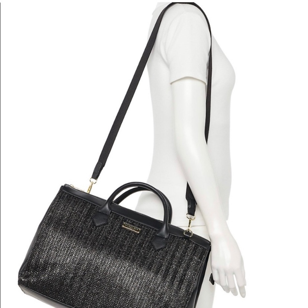 NWT London Fog Zinnia Weekend Straw Satchel